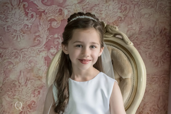First Communion Picture of Child in South Jersey Photography Studio