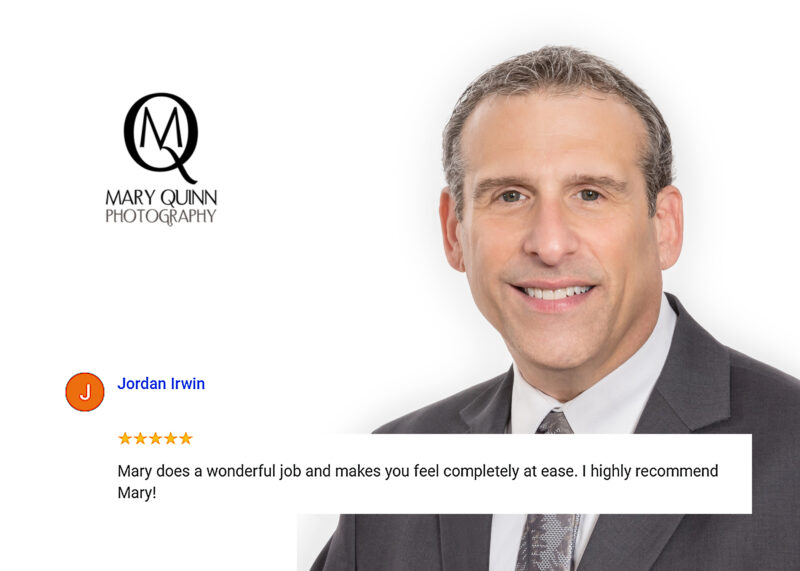 Headshot photography of a lawyer in a Marlton, New Jersey Studio by Mary Quinn.