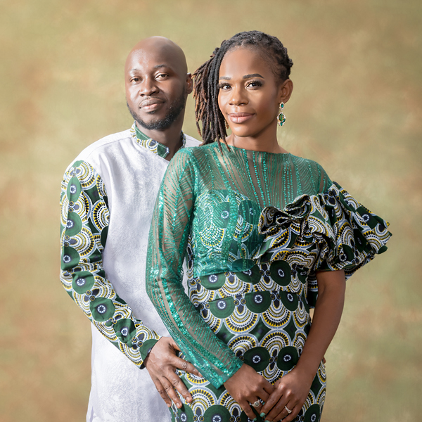 Picture of a couple in formal outfits photographed by Mary Quinn Photography, Inc.